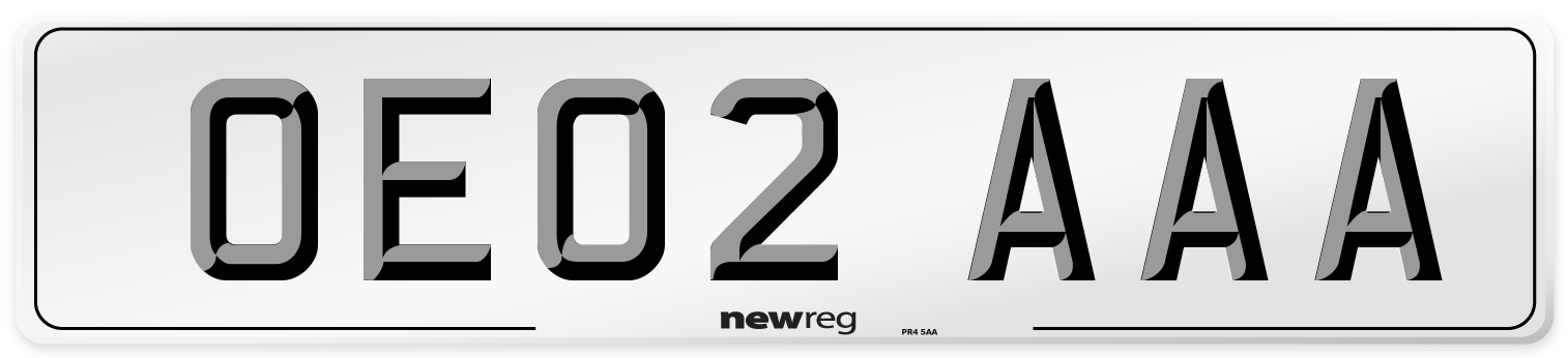 OE02 AAA Number Plate from New Reg